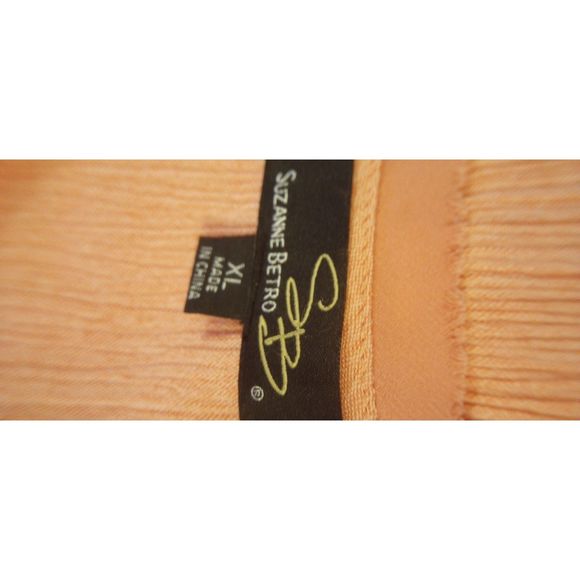 ** Suzanne Betro Summer Peach Gauzy Tunic Top ~ Size XL - Picture 3 of 13